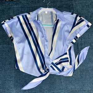 Striped Batwing Sleeve Blouse